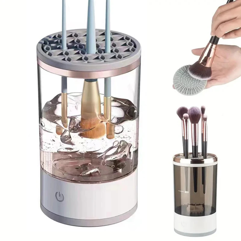 Beauty Makeup Products - 自動電動メイクブラシクリーナー USBプラグ式 ポータブルアイシャドウブラシホルダー ホルダーツール＆ドライヤー 美容メイクツール