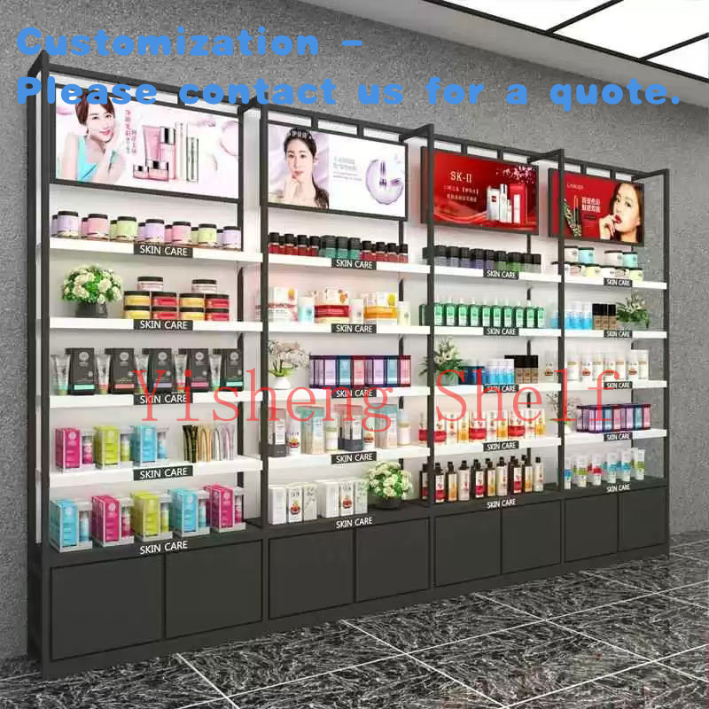 Beauty Makeup Design - カスタム新デザインヘビーデューティーメタリックスーパーマーケット化粧品棚メイクアップディスプレイスタンドビューティースキンケアディスプレイラック小売店