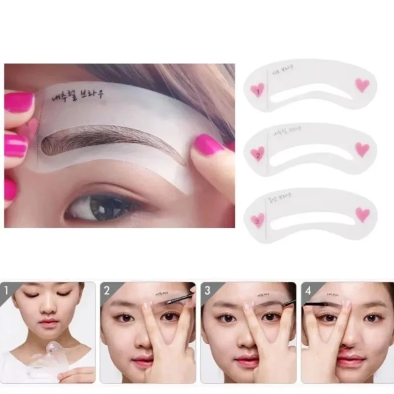 Beauty Makeup Tools Set - 1/2/4/6 セット再利用可能な眉毛ステンシル美容メイク眉スタンプテンプレート眉毛形状セット眉毛メイクアップツールアクセサリー