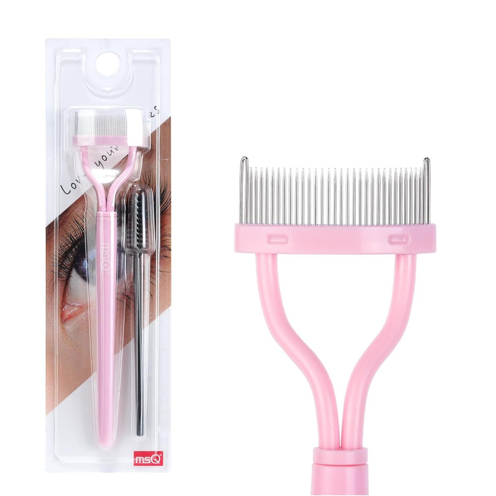 Beauty Makeup Design - プロフェッショナルまつげコームとセパレーター、カバーアークデザインのマスカラブラシワンド、化粧品メイクアップツールキット、ピンクの美容アクセサリー