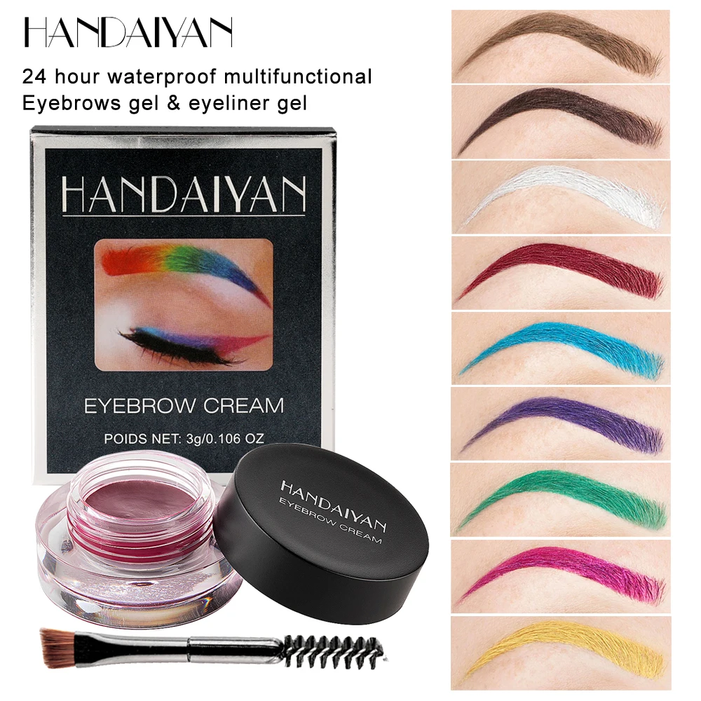 Bb Cream Tinted - HANDAIYAN カラフルな眉毛クリームゲル高顔料眉ティント防水長期的な眉毛染料ブラシで飾る化粧品