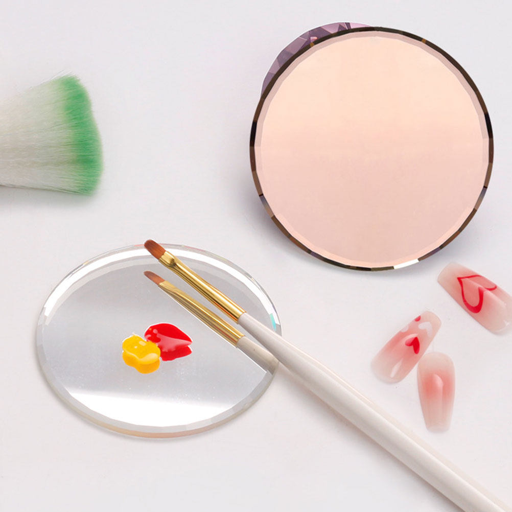 Beauty Makeup Design - 4 個マニキュアミキシングパレット滑らかな鏡面ネイルアートパレット顔料分離ブレンディング DIY ネイルデザインメイクアップ美容