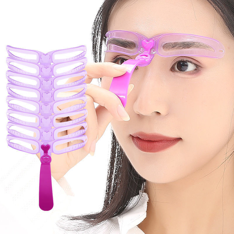 Beauty Makeup Tools Set - 8 で 1 再利用可能な眉毛ステンシル美容メイク眉スタンプテンプレート眉毛形状セット眉メイクツール