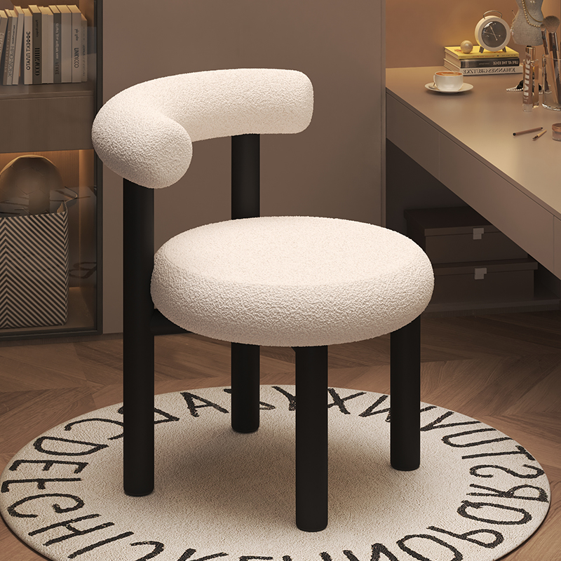Beauty Makeup Chair - 背もたれ付き快適な女の子用バニティスツール、ホームベッドルーム高級メイクアップチェア、ネイルアートスツール