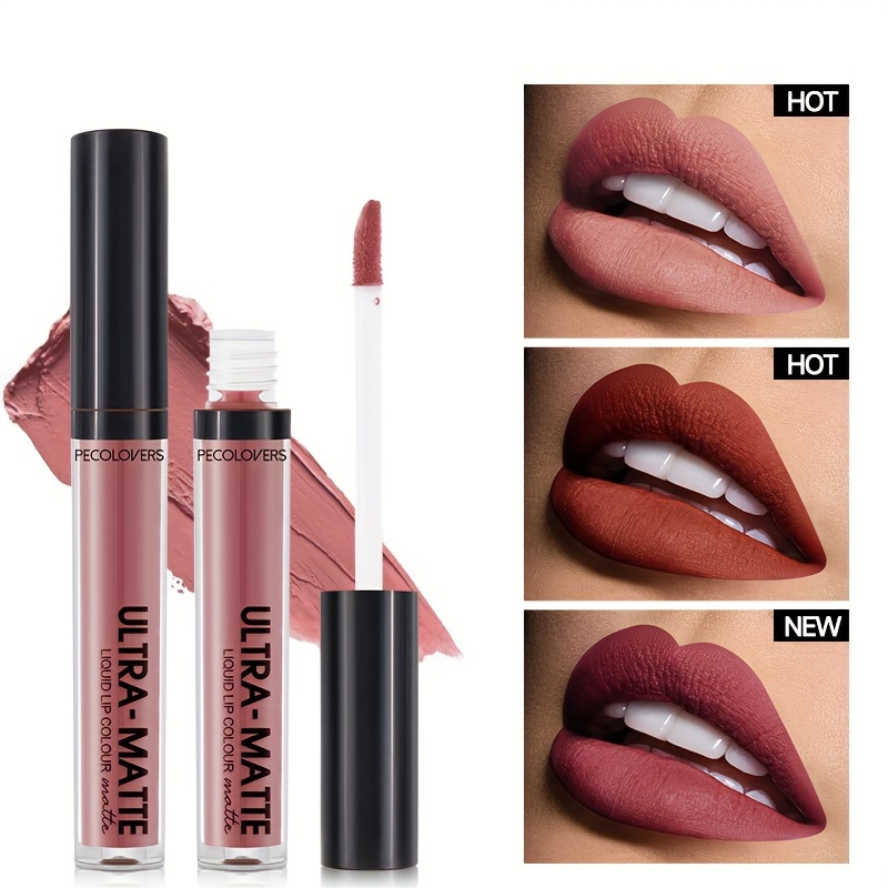 Lip Gloss Plumping - セクシーな長期的なベルベットマットリップグロス液体口紅リップメイク女性美容赤テフロン加工カップ防水リップグロス
