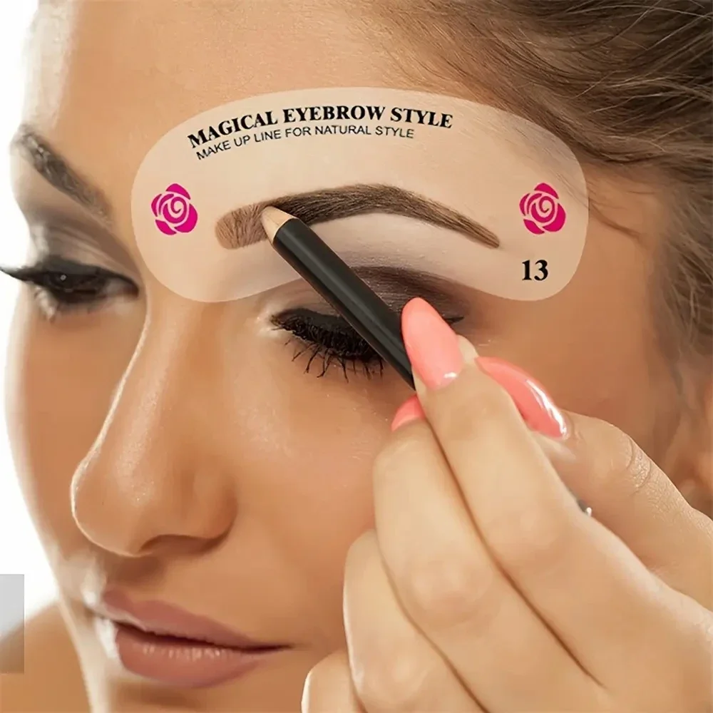 Beauty Makeup Tools Set - 24 スタイル眉毛テンプレート眉毛整形型美容セットメイクアップスタイラーセットテンプレートツール女性美容モデル