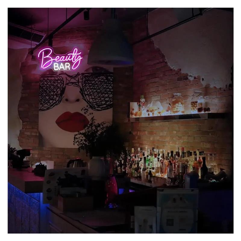 ビューティーバー ネオンサイン 調光可能なライト 壁装飾用  - Beauty Makeup Bar のレビューと価格