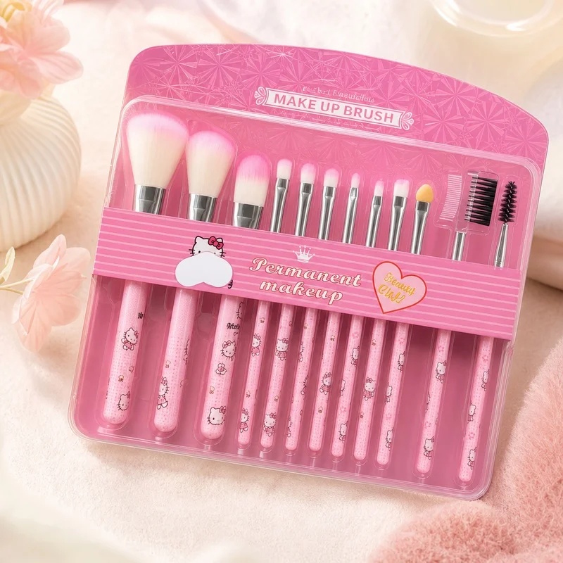 ハローキティ 12本入りメイクブラシセット かわいいピンクの - Beauty Makeup Tools Set のレビューと価格