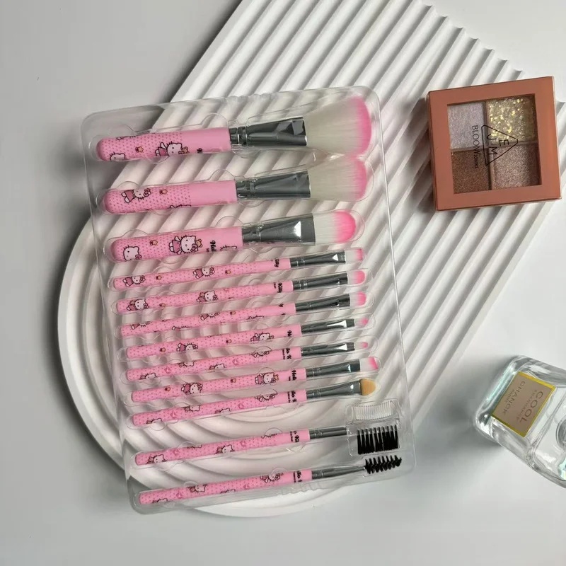 ハローキティ 12本入りメイクブラシセット かわいいピンクの - Beauty Makeup Tools Set のレビューと価格