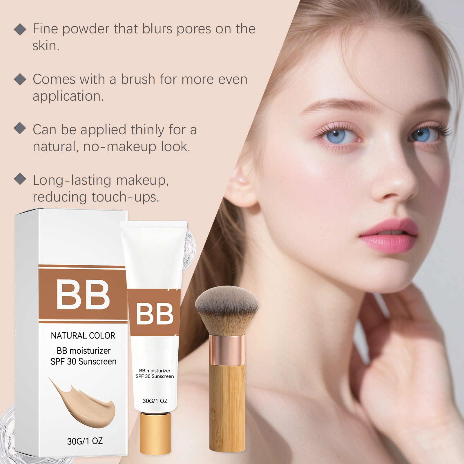 SPF30配合の色付き保湿BBクリーム、ヒアルロン酸配合で肌 - Bb Cream Tinted のレビューと価格