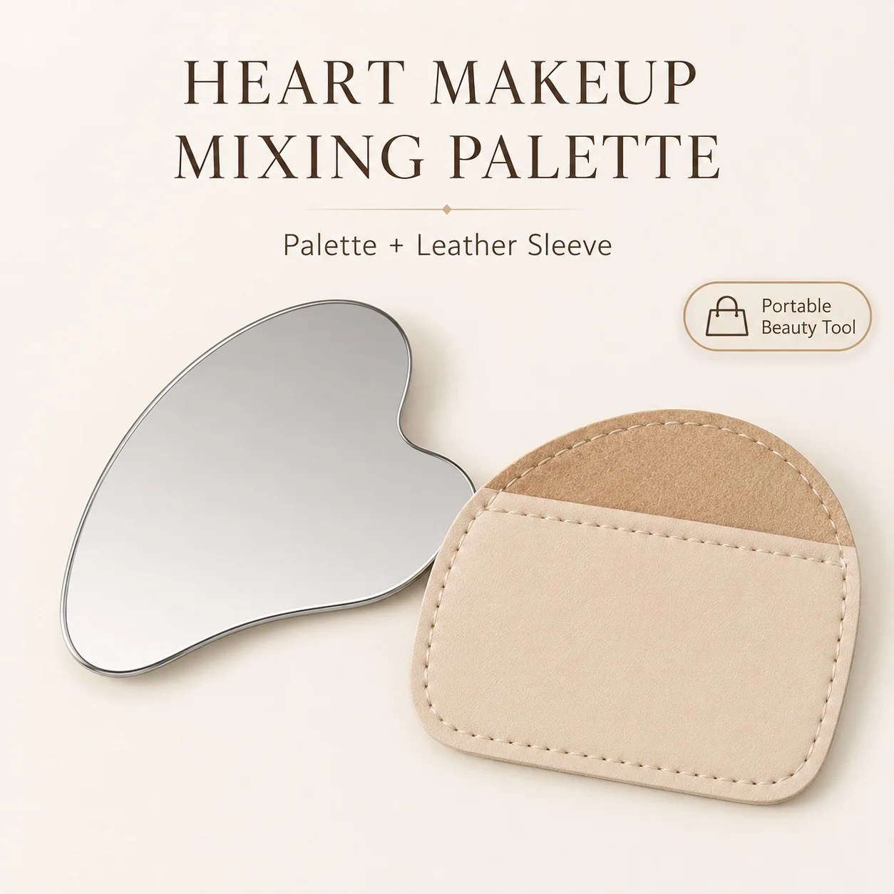 ハート型ステンレス製メイクアップミキシングパレット（レザース - Beauty Makeup Tool のレビューと価格