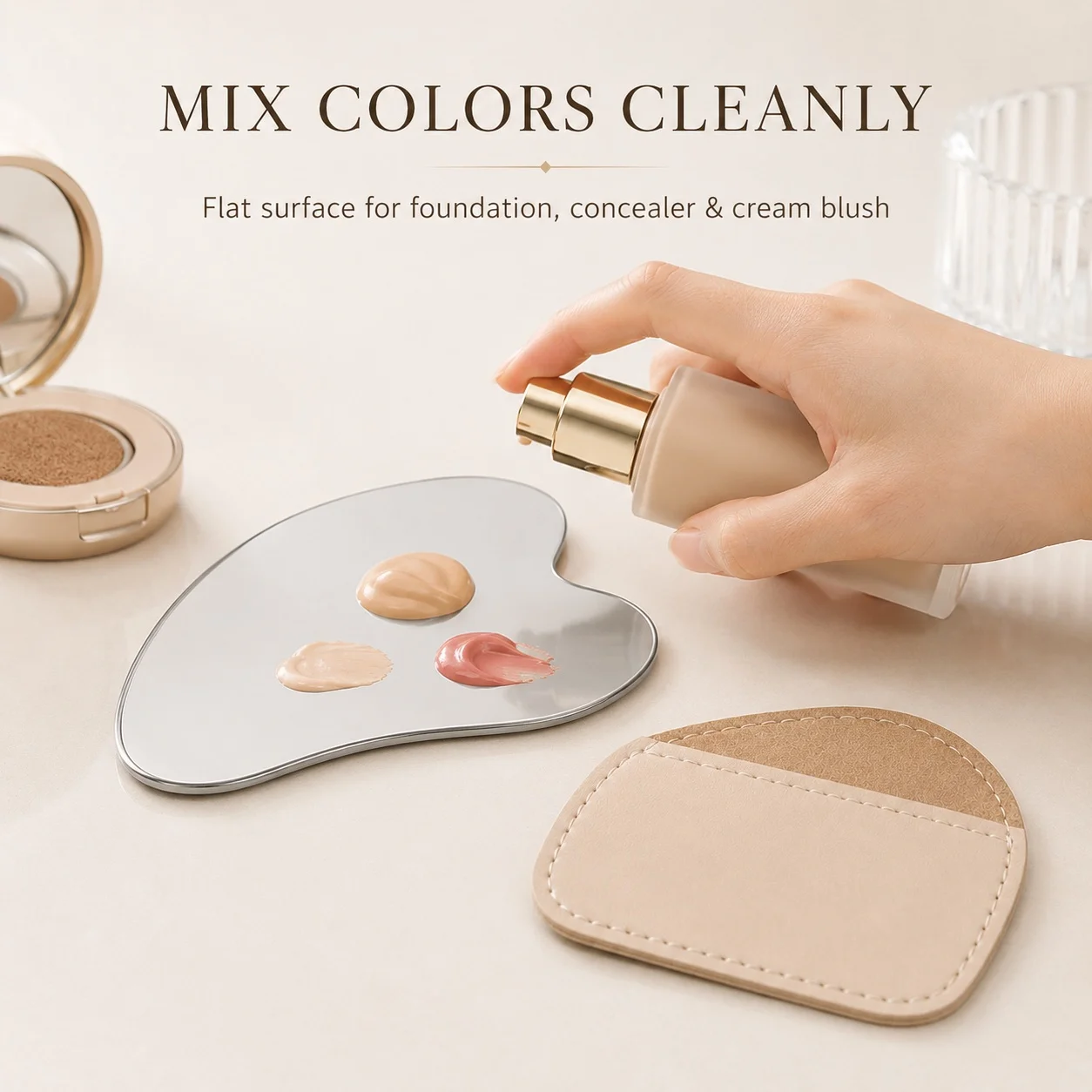 ハート型ステンレス製メイクアップミキシングパレット（レザース - Beauty Makeup Tool のレビューと価格