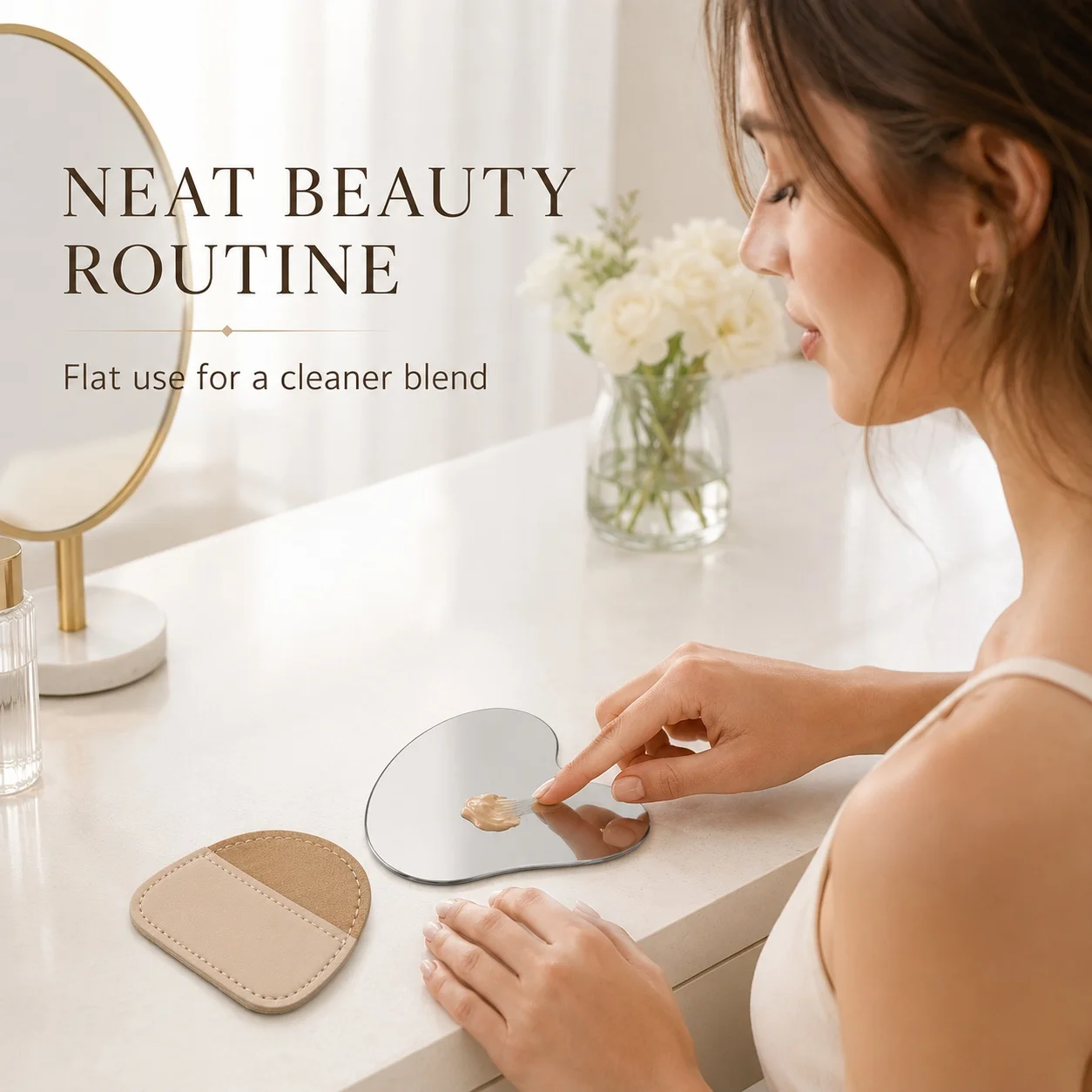 ハート型ステンレス製メイクアップミキシングパレット（レザース - Beauty Makeup Tool のレビューと価格