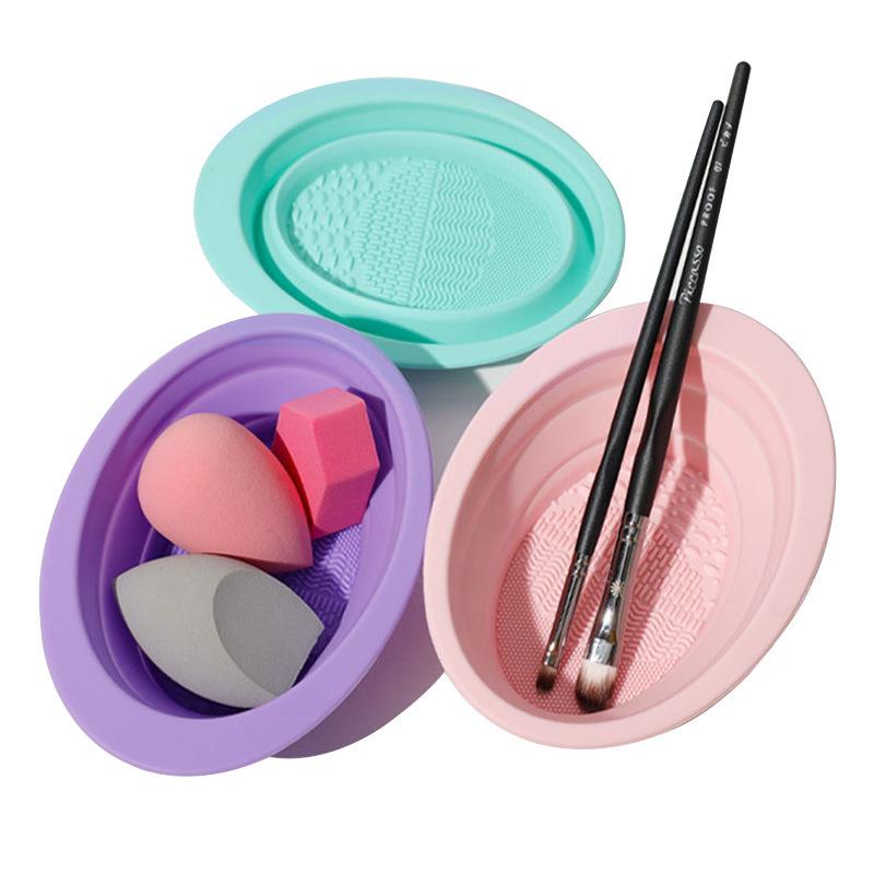 ソフトシリコーン化粧ブラシクリーナー折りたたみパウダーパフク - Beauty Makeup Products のレビューと価格