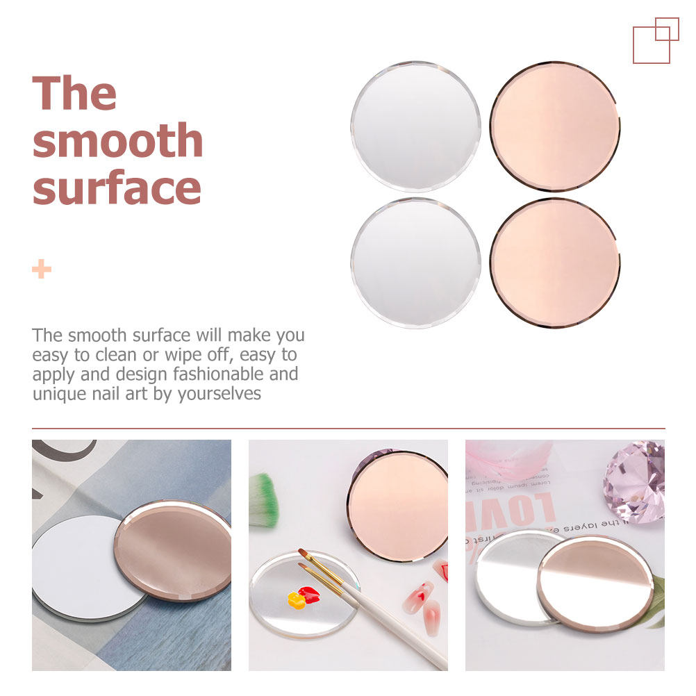 4 個マニキュアミキシングパレット滑らかな鏡面ネイルアートパ - Beauty Makeup Design のレビューと価格