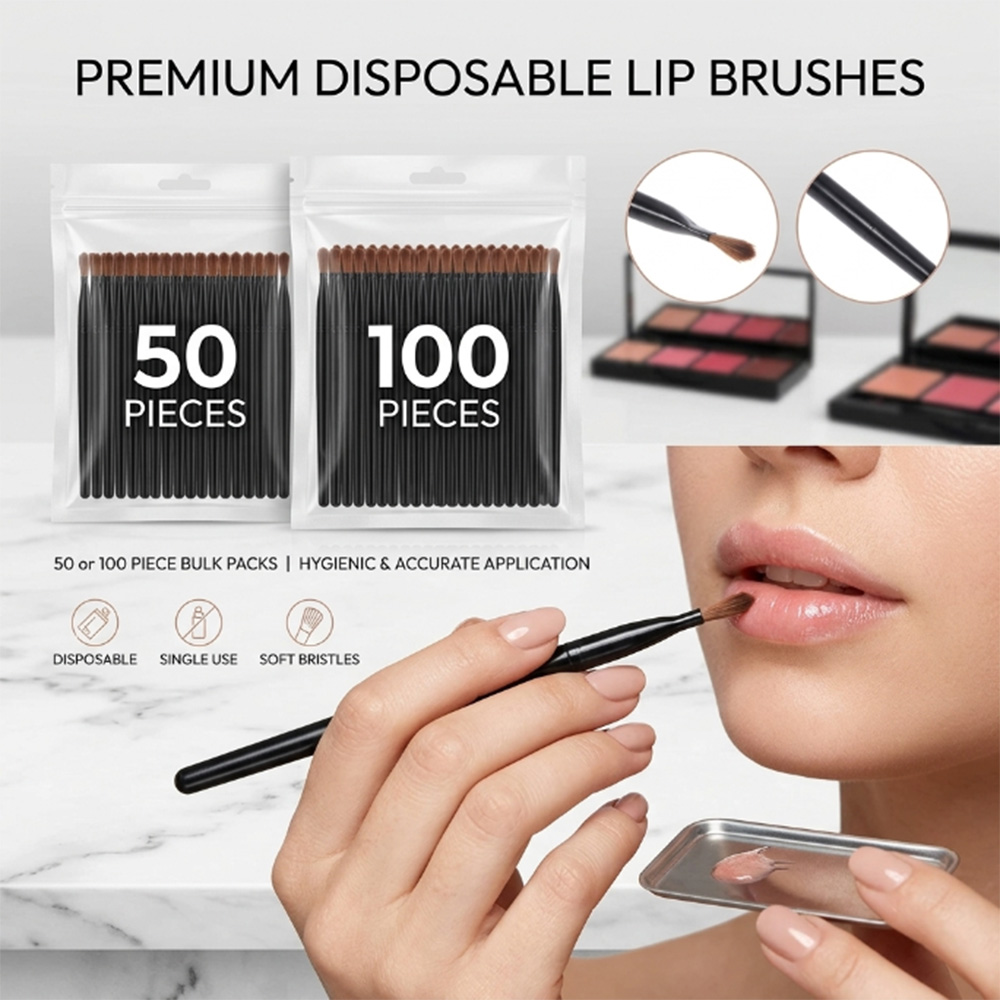 50/100 個使い捨てリップブラシセット口紅グロスワンドア - Beauty Makeup Tool のレビューと価格