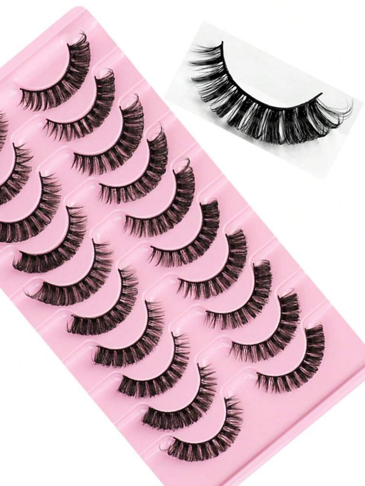 ロシア産ストライプつけまつげキット、ドラマティックなロングフ - Beauty Makeup Bar のレビューと価格