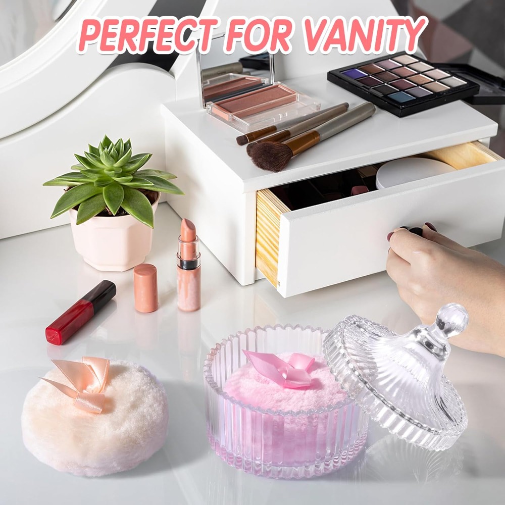 ガラス製収納ボックス付きパウダーパフ メイクアップオーガナイ - Beauty Makeup Gift Sets のレビューと価格
