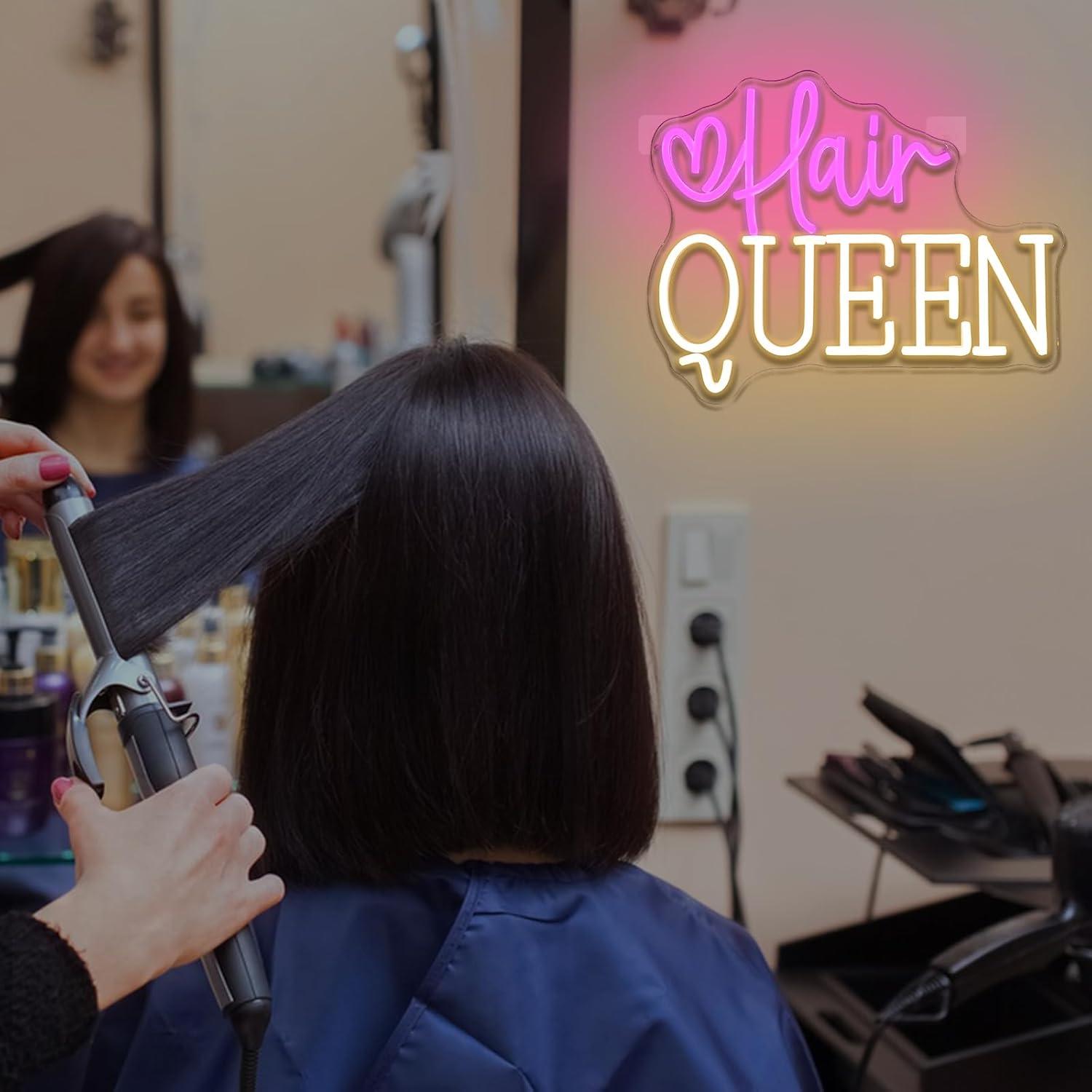 ヘアクイーンネオンサイン 調光可能な理髪店ネオンライトサイン - Beauty Queen Makeup Studio のレビューと価格