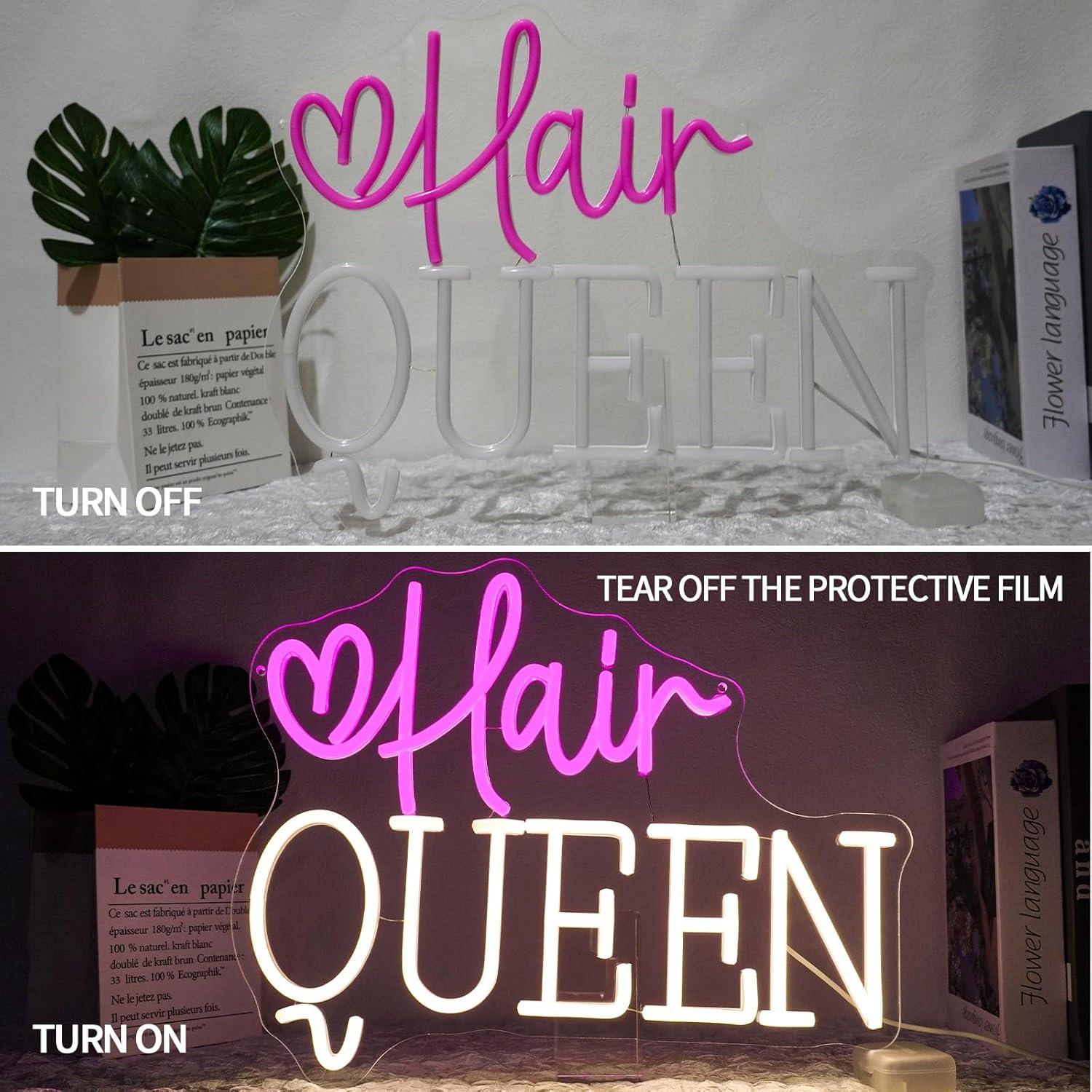 ヘアクイーンネオンサイン 調光可能な理髪店ネオンライトサイン - Beauty Queen Makeup Studio のレビューと価格