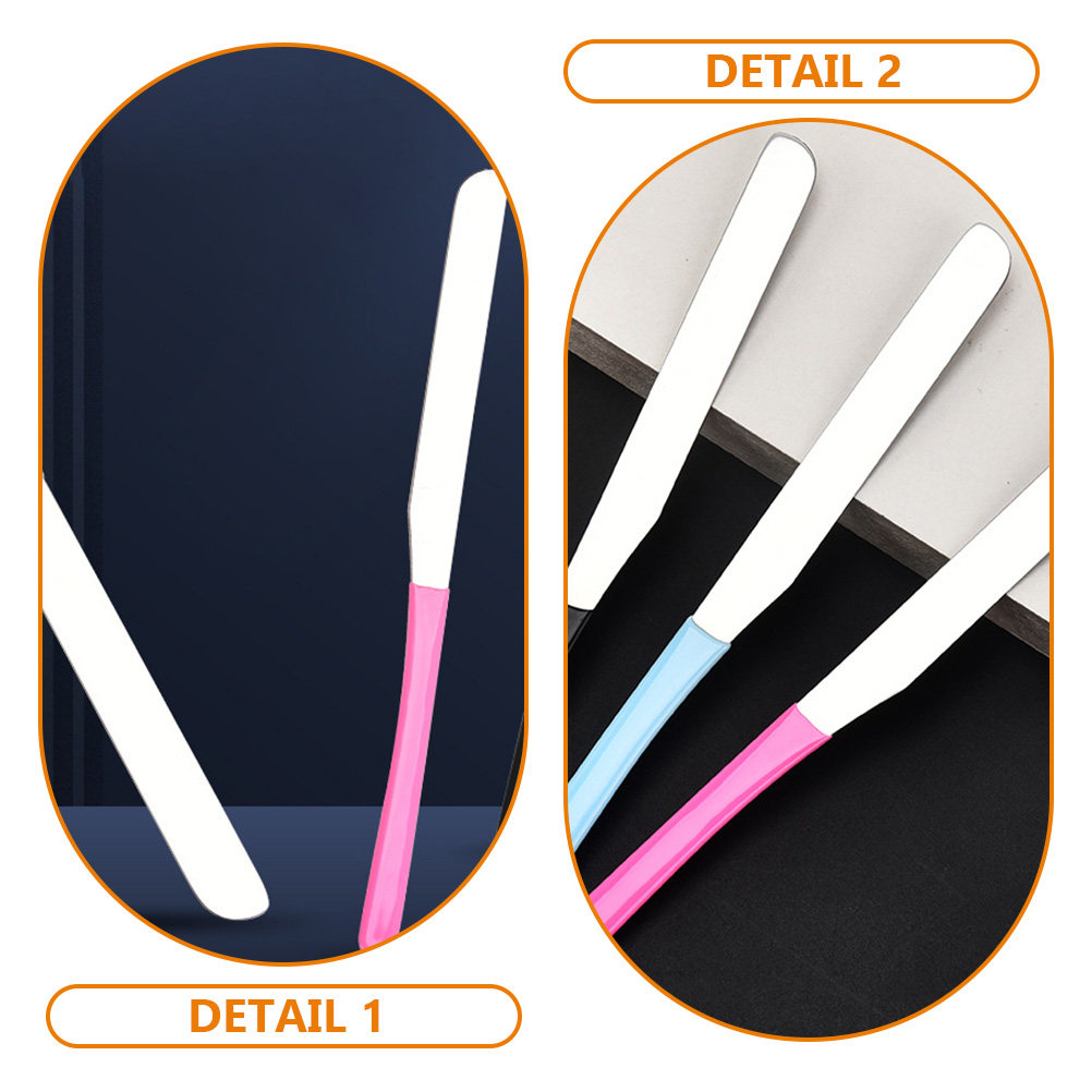 ステンレス製メイクアップミキシングスパチュラ ロングハンドル - Beauty Makeup Tool のレビューと価格