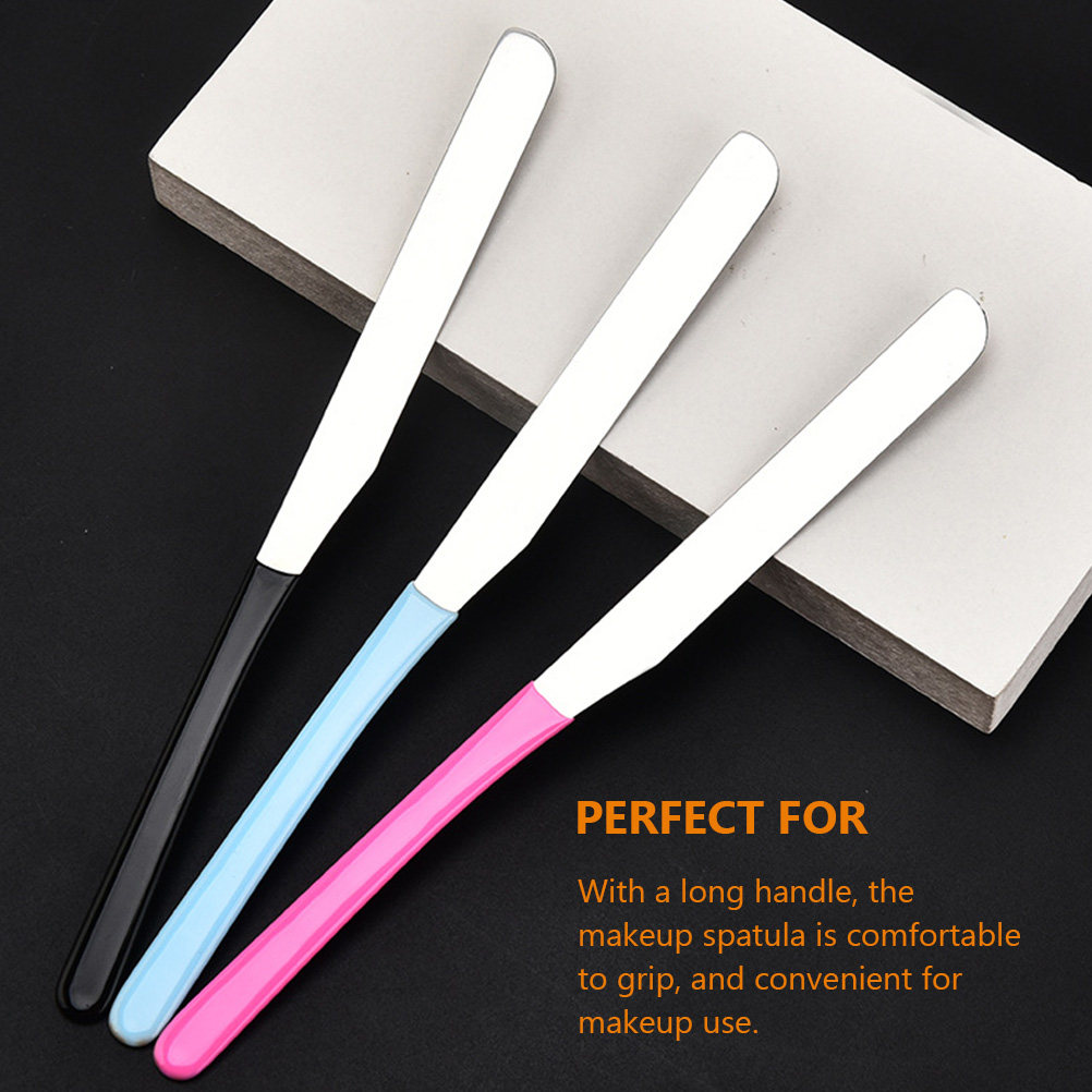 ステンレス製メイクアップミキシングスパチュラ ロングハンドル - Beauty Makeup Tool のレビューと価格