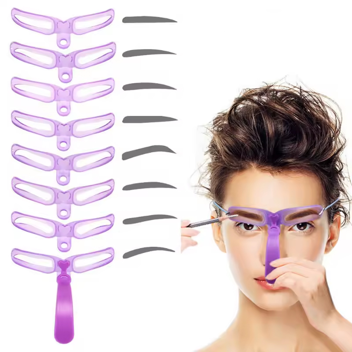 8 in 1 再利用可能な眉毛ステンシルビューティーメイクア - Beauty Makeup Tools Set のレビューと価格