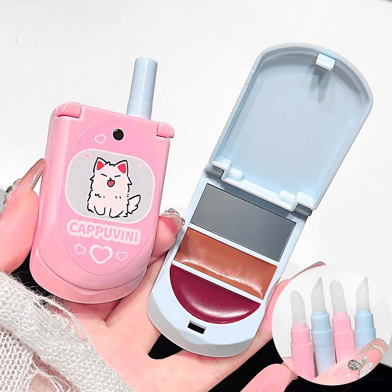 デュアルカラー保湿ソリッドリップグロス、フリップフォンデザイ - Lip Gloss Plumping のレビューと価格