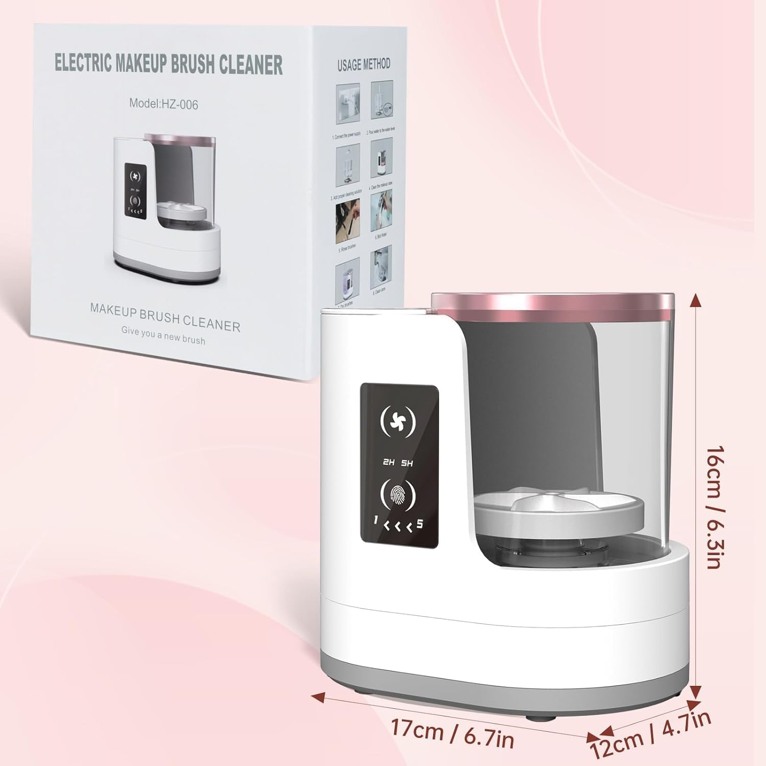 自動回転メイクブラシクリーナーマシン速乾電動ラバーカラー化粧 - Beauty Makeup Products のレビューと価格