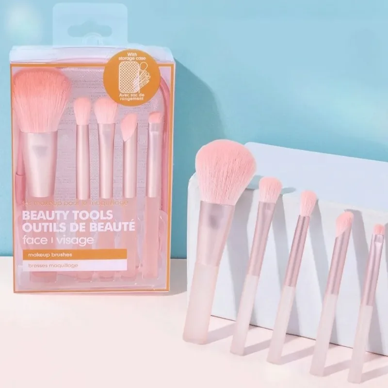5本メイクブラシセット 超ソフトパウダーブラッシュブラシ ポ - Beauty Makeup Gift Sets のレビューと価格