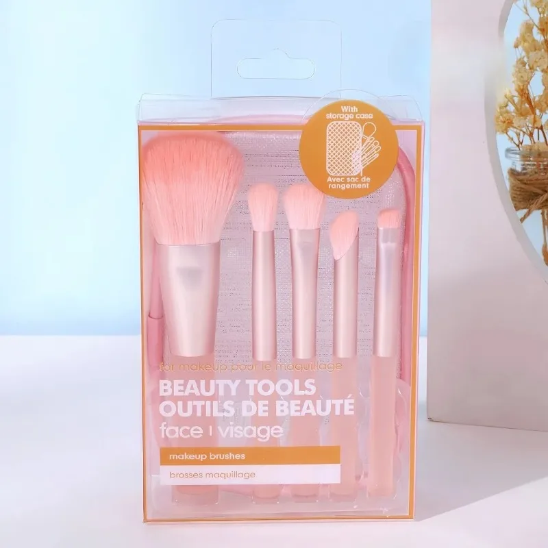 5本メイクブラシセット 超ソフトパウダーブラッシュブラシ ポ - Beauty Makeup Gift Sets のレビューと価格