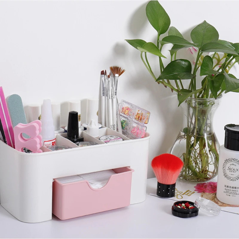 ネイルアートオーガナイザーデスクトップ引き出し化粧品収納ボッ - Beauty Makeup Products のレビューと価格