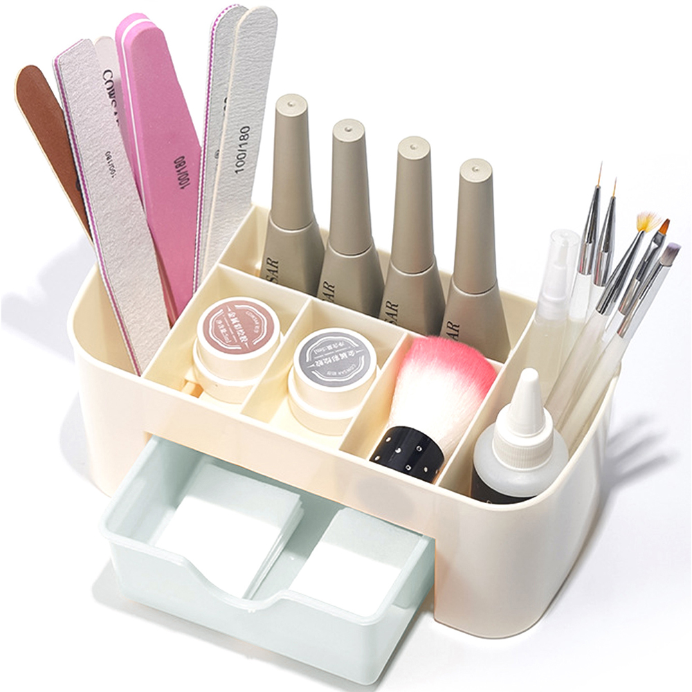 ネイルアートオーガナイザーデスクトップ引き出し化粧品収納ボッ - Beauty Makeup Products のレビューと価格