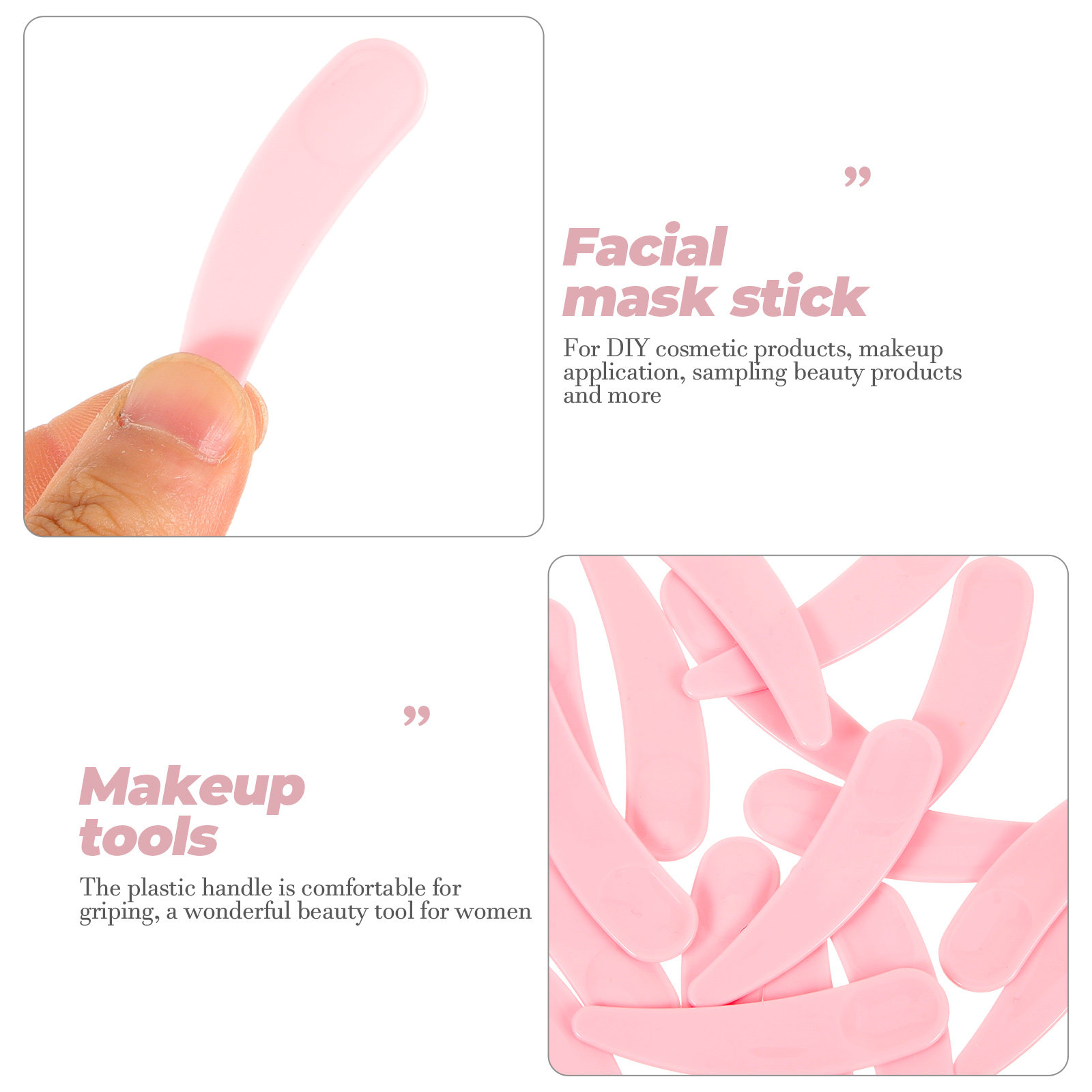 50個入りメイクアップスプーン フェイシャルプラスチックスパ - Beauty Makeup Tool のレビューと価格