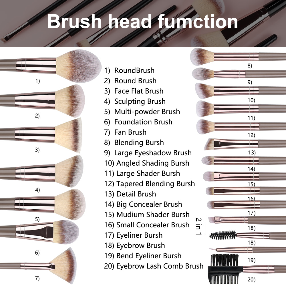 プロフェッショナル 1-20 個メイクブラシセットプレミアム - Beauty Makeup Gift Sets のレビューと価格