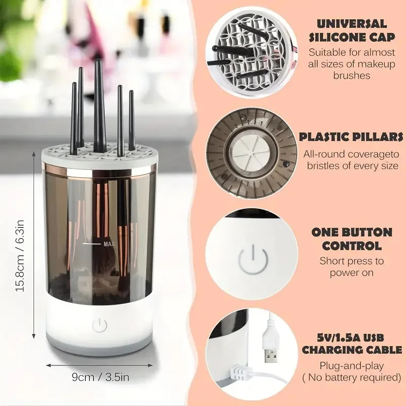 USB プラグポータブル電動メイクブラシクリーナーゴムメイク - Beauty Makeup Products のレビューと価格