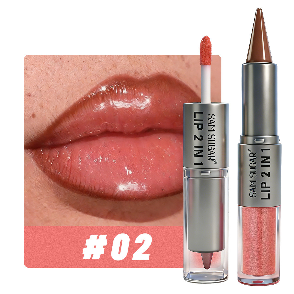 2 in 1 リップライナー＆リップグロス、デュアルエンドの - Lip Gloss Plumping のレビューと価格