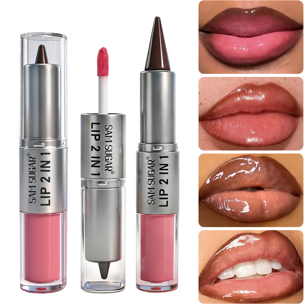 2 in 1 リップライナー＆リップグロス、デュアルエンドの - Lip Gloss Plumping のレビューと価格