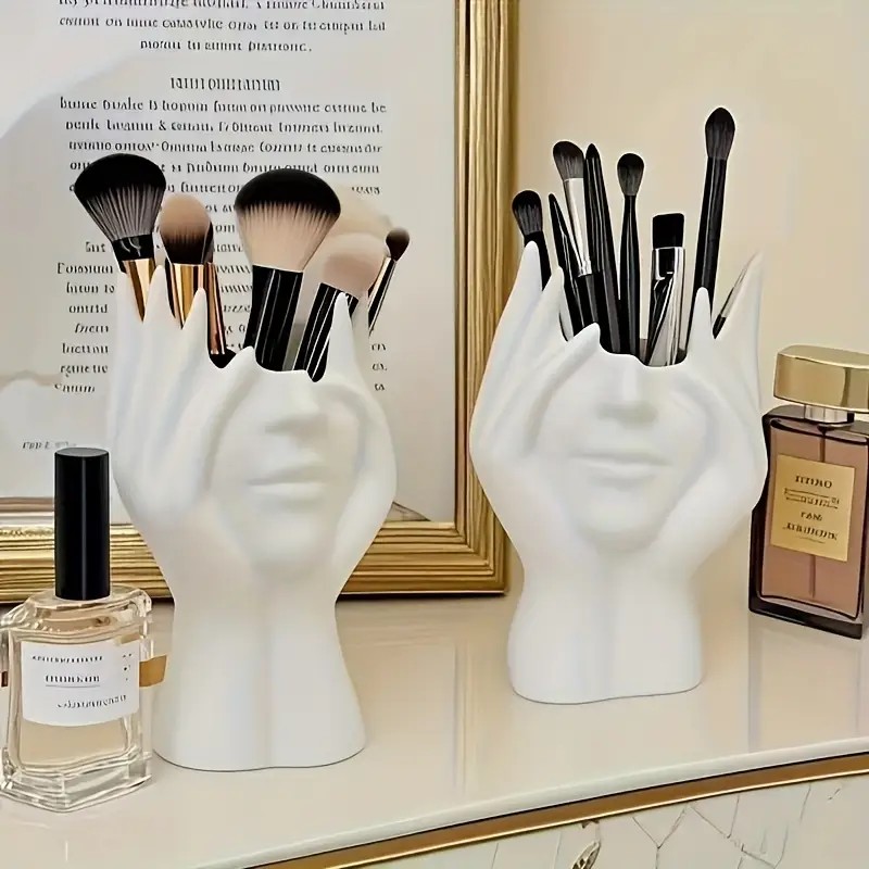 顔の形のメイクブラシホルダー - 美容メイク収納ボックス、女 - Beauty Makeup Design のレビューと価格